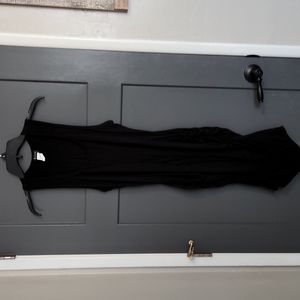 Black T shirt mid length dress